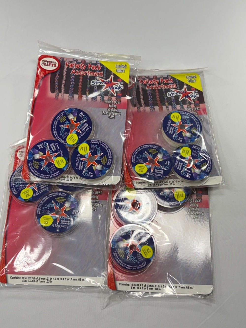 Pepperell Crafts Stretch Magic Clear Beading Cord 4 Pack Jewelry DIY